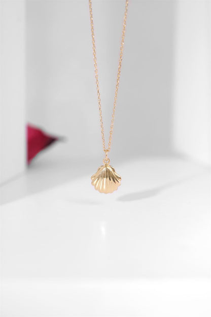 Solid Gold Sea Shell Necklace