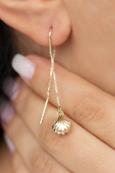 Solid Gold Sea Shell Earring | 14K (585) | 1.86 gr
