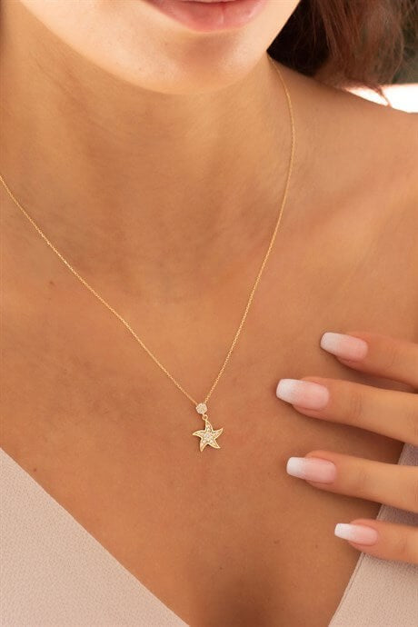 Solid Gold Starfish Necklace | 8K (333) | 1.53 gr