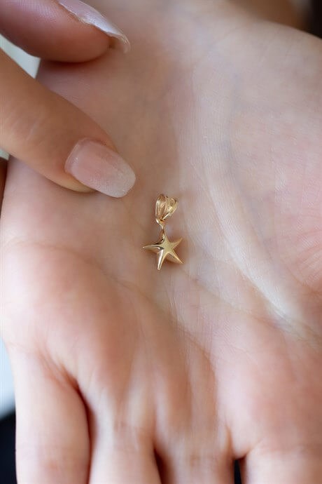 colgante de estrella de mar de oro macizo | 14K (585) | 0,47 gramos