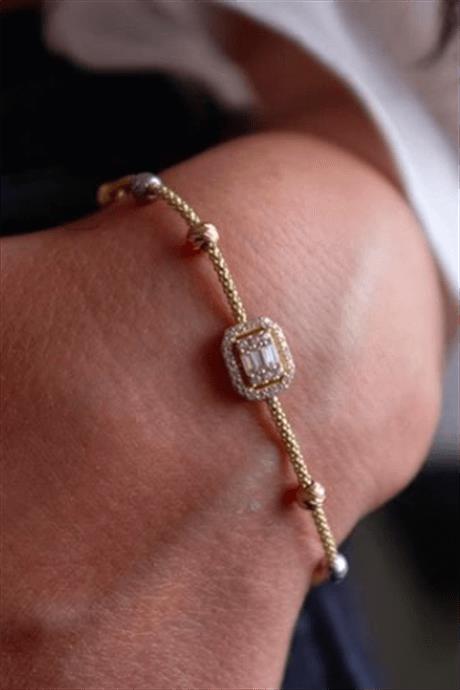 Bracelet baguette en perles Dorica en or massif | 14K (585) | 3,86 grammes