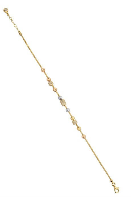 Solid Gold Dorica Beaded Bracelet | 14K (585) | 3.60 gr