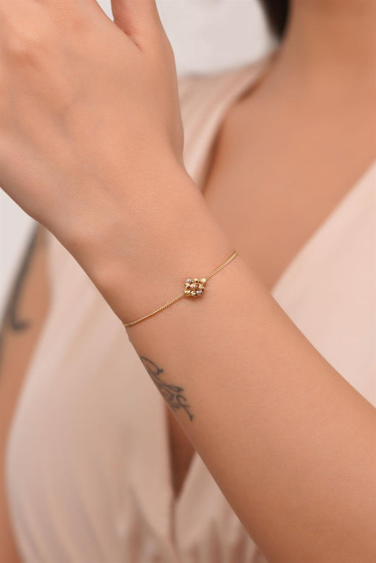 Pulsera con cuentas Dorica de oro macizo