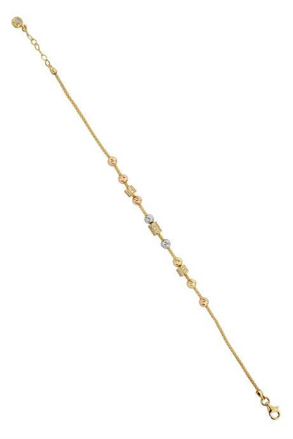 Solid Gold Dorica Beaded Bracelet | 14K (585) | 3.74 gr