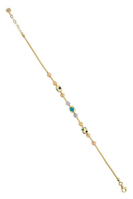 Pulsera de cuentas Dorica de oro macizo | 14K (585) | 5,22 gramos