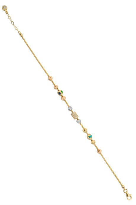 Pulsera de cuentas Dorica de oro macizo | 14K (585) | 4,14 gramos