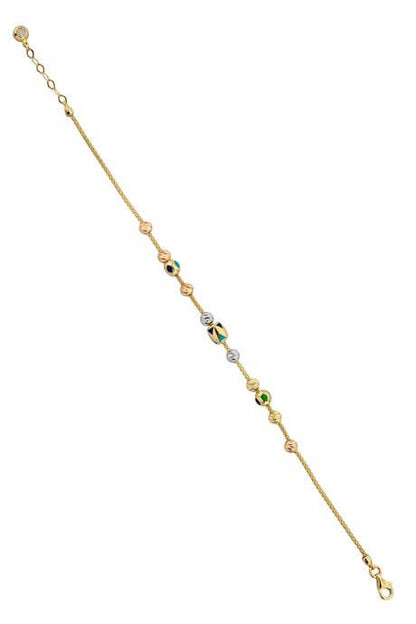 Pulsera de cuentas Dorica de oro macizo | 14K (585) | 4,61 gramos