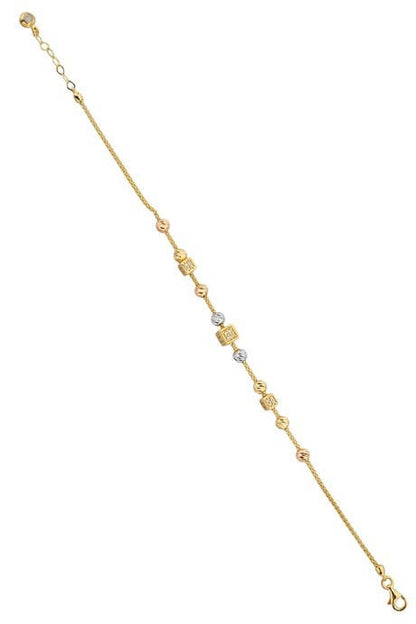 Pulsera de cuentas Dorica de oro macizo | 14K (585) | 4,34 gramos