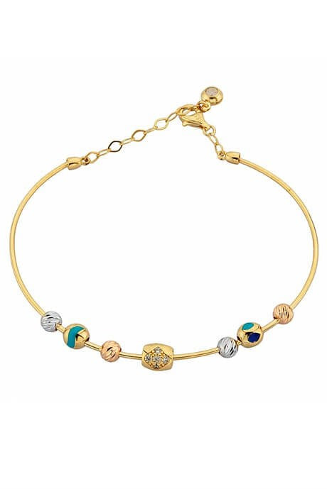 Pulsera de cuentas Dorica de oro macizo | 14K (585) | 4,92 gramos