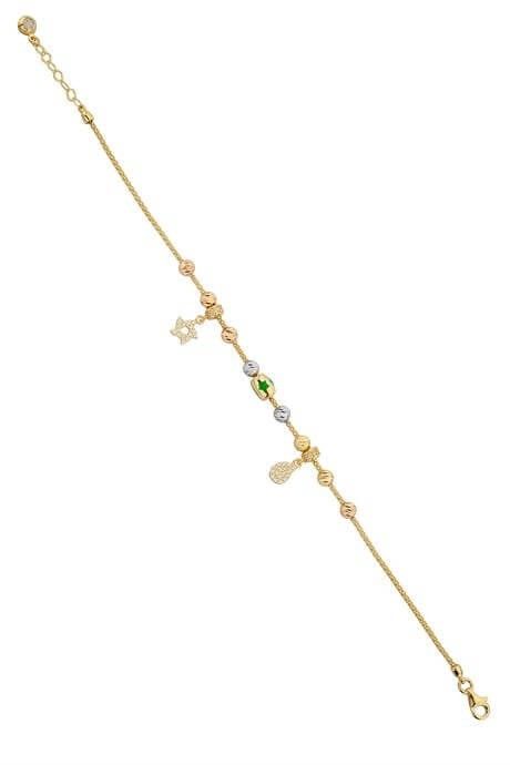 Solid Gold Dorica Beaded Charm Bracelet | 14K (585) | 4.55 gr