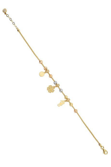 Bracelet porte-bonheur perlé Dorica en or massif | 14K (585) | 4,43 grammes