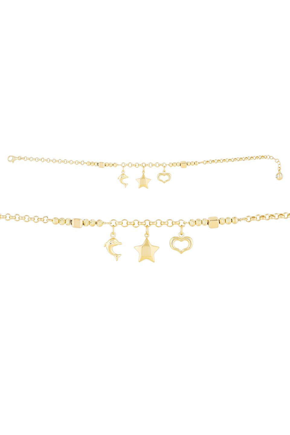 Pulsera con dijes de cuentas Dorica de oro macizo