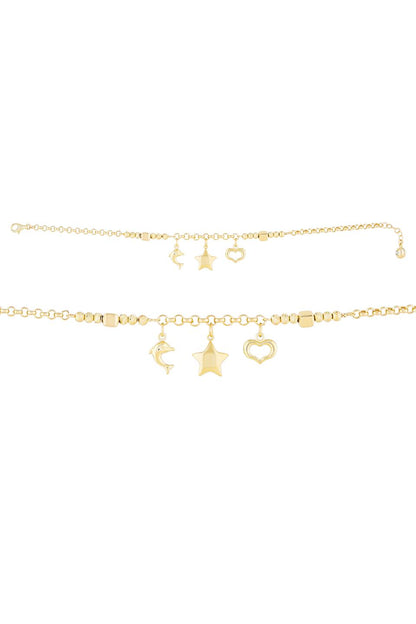 Pulsera con dijes de cuentas Dorica de oro macizo