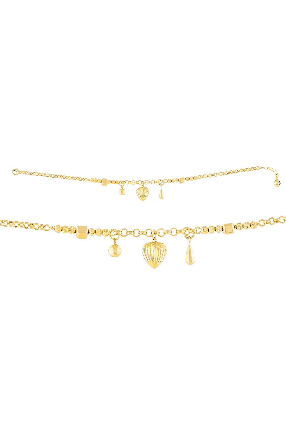 Pulsera con dijes de cuentas Dorica de oro macizo