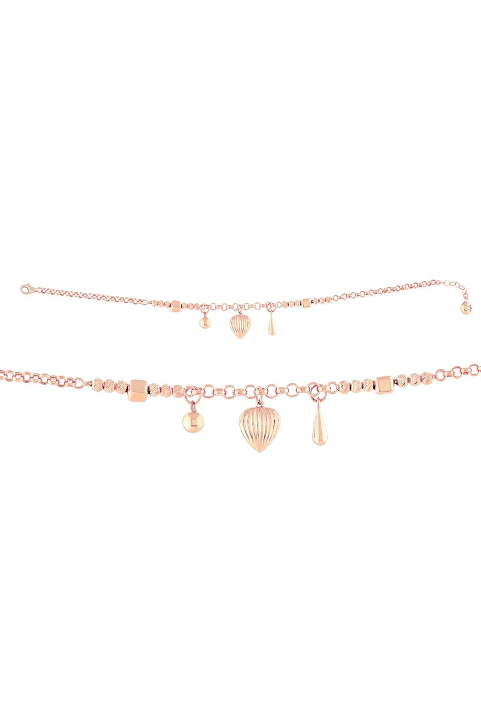 Pulsera con dijes de cuentas Dorica de oro macizo