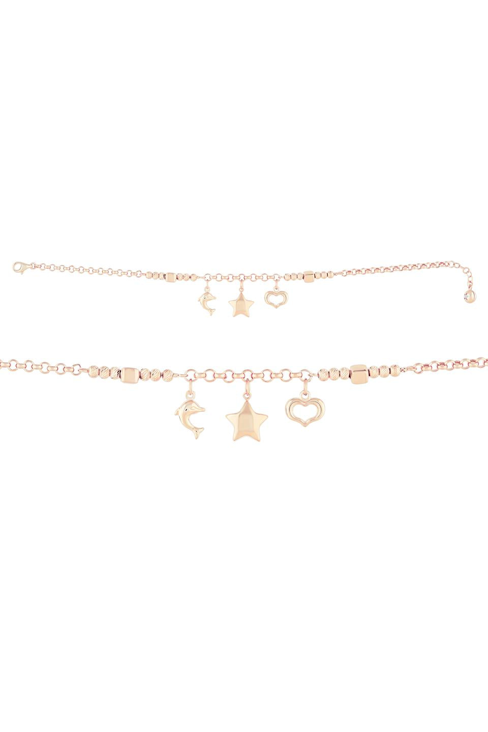 Pulsera con dijes de cuentas Dorica de oro macizo