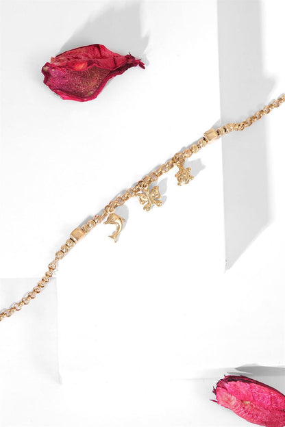 Pulsera con dijes de cuentas Dorica de oro macizo