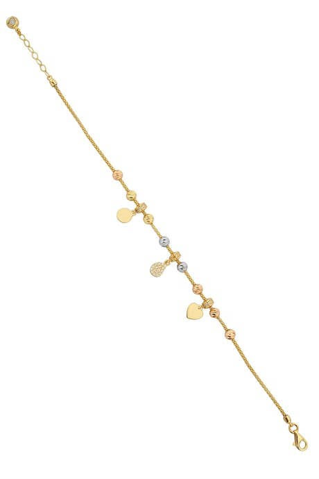 Bracelet à breloques en perles Dorica en or massif | 14K (585) | 4,06 grammes