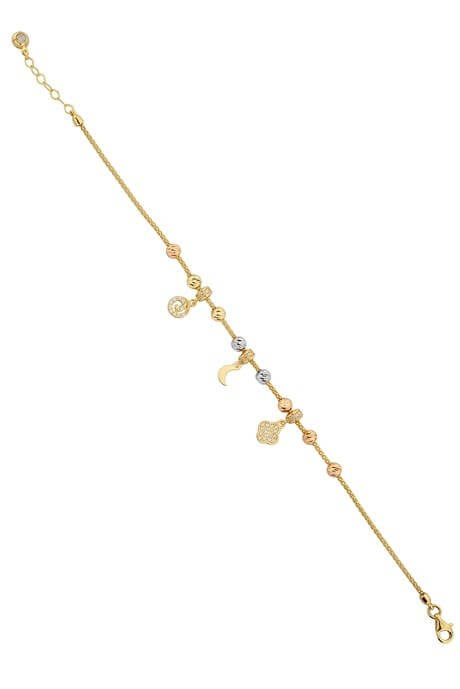 Pulsera con abalorios Dorica de oro macizo | 14K (585) | 4,14 gramos