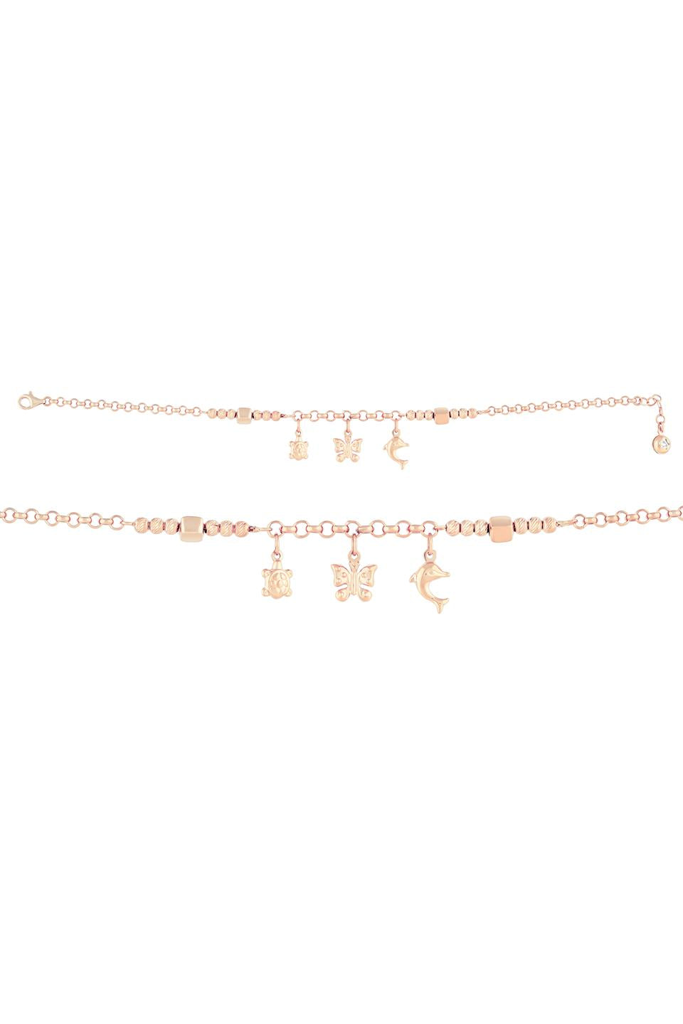 Pulsera con dijes de cuentas Dorica de oro macizo