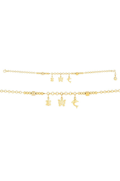 Pulsera con dijes de cuentas Dorica de oro macizo