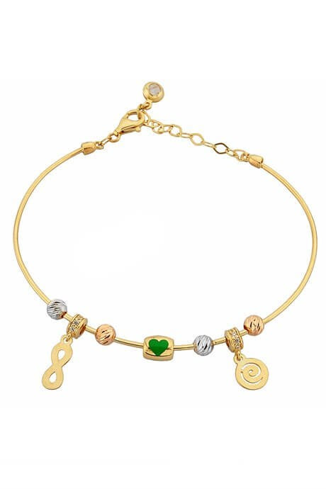 Bracelet à breloques en perles Dorica en or massif | 14K (585) | 4,54 grammes