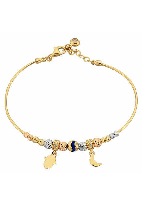 Bracelet à breloques en perles Dorica en or massif | 14K (585) | 4,53 grammes
