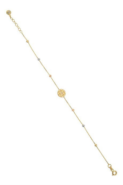 Solid Gold Dorica Beaded Flower Bracelet | 14K (585) | 1.66 gr