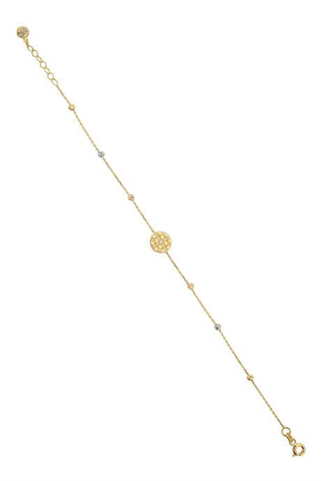 Bracelet fleur perlée Dorica en or massif | 14K (585) | 1,66 g