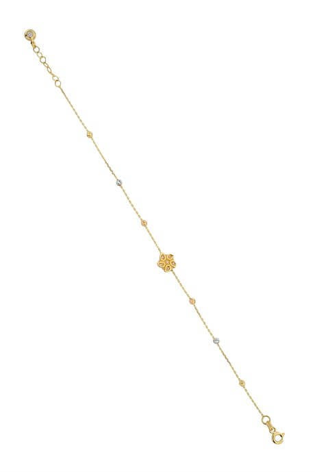 Bracelet fleur perlée Dorica en or massif | 14K (585) | 1,52 g