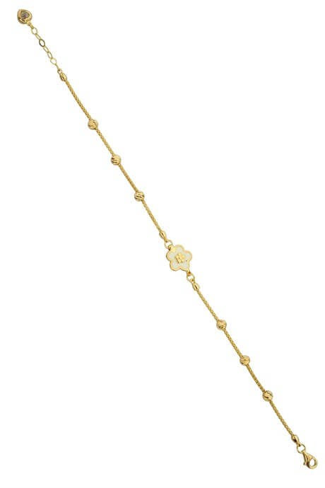 Solid Gold Dorica Beaded Flower Bracelet | 14K (585) | 3.35 gr
