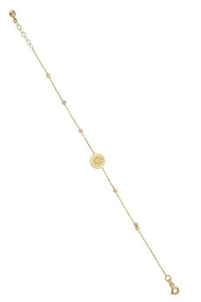 Bracelet fleur perlée Dorica en or massif | 14K (585) | 1,55 g