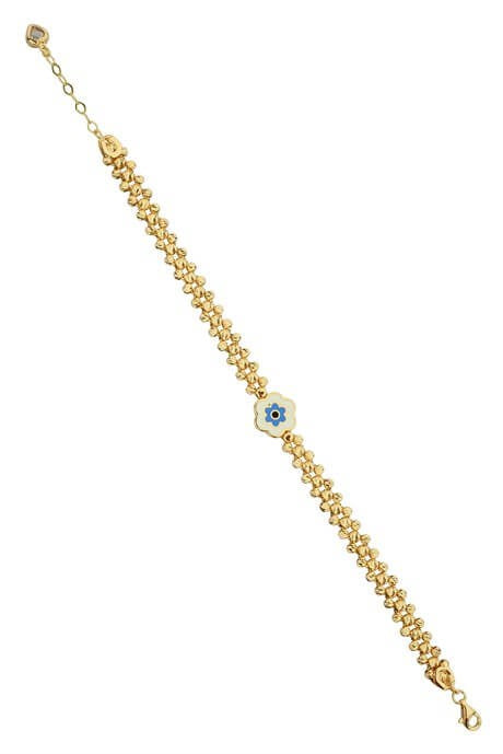 Solid Gold Dorica Beaded Flower Bracelet | 14K (585) | 6.78 gr