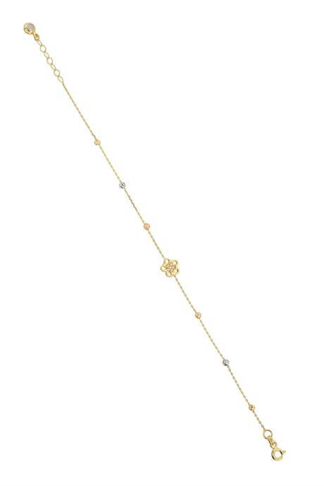 Bracelet fleur perlée Dorica en or massif | 14K (585) | 1,38 g