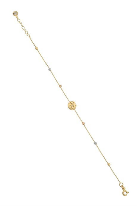 Solid Gold Dorica Beaded Flower Bracelet | 14K (585) | 1.63 gr