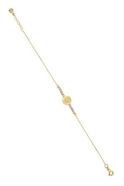Solid Gold Dorica Beaded Flower Bracelet | 14K (585) | 1.75 gr