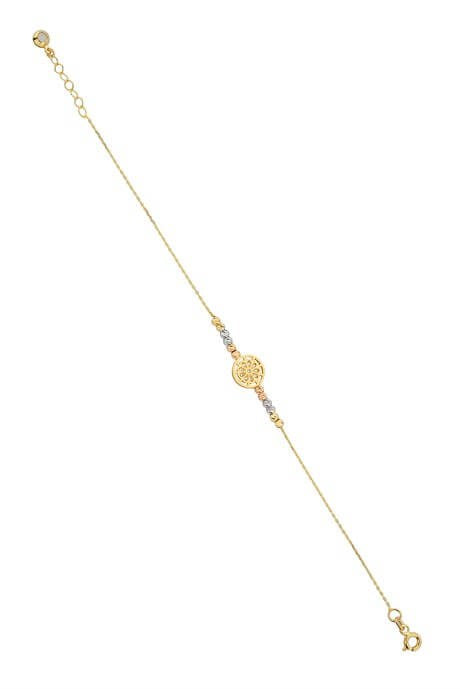 Bracelet fleur perlée Dorica en or massif | 14K (585) | 1,75 g