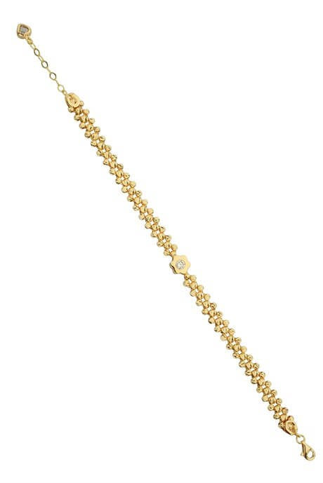 Bracelet fleur perlée Dorica en or massif | 14K (585) | 7.10 gr