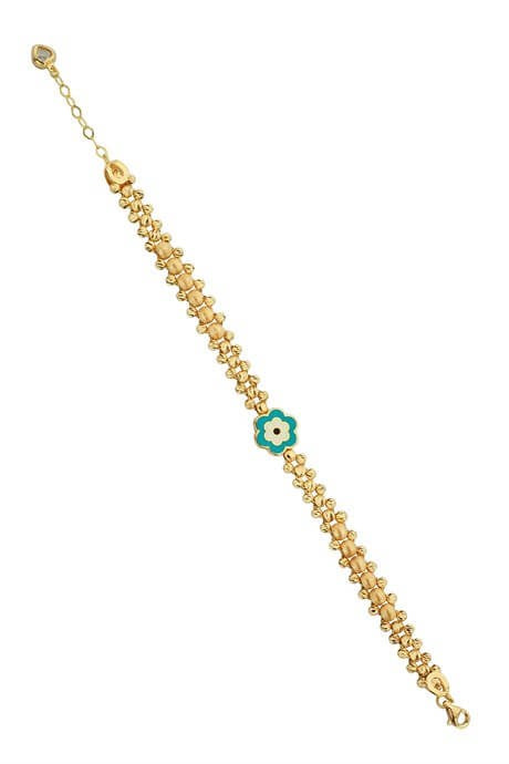 Solid Gold Dorica Beaded Flower Bracelet | 14K (585) | 7.33 gr