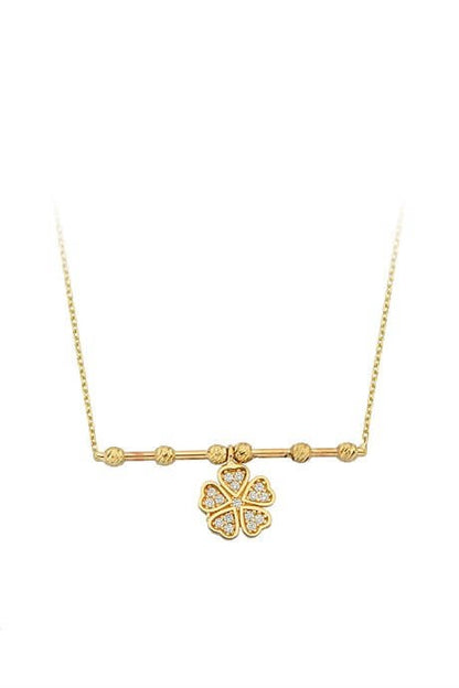 Collar de flores con cuentas Dorica de oro macizo | 14K (585) | 2,14 gramos