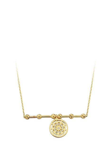 Collar de flores con cuentas Dorica de oro macizo | 14K (585) | 2,11 gramos