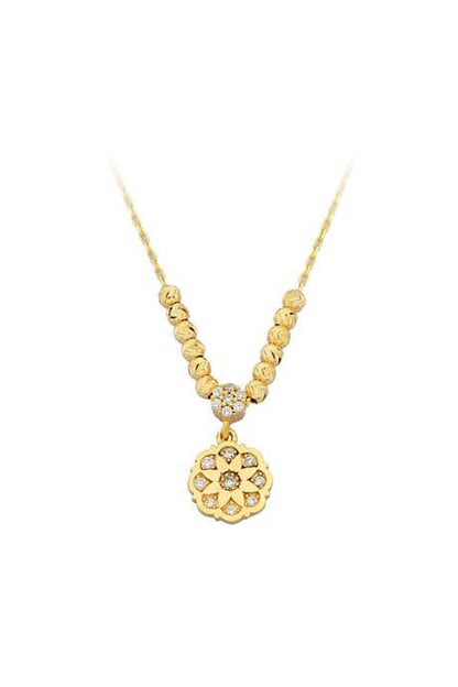 Collier de fleurs en perles Dorica en or massif | 14K (585) | 2,20 gr