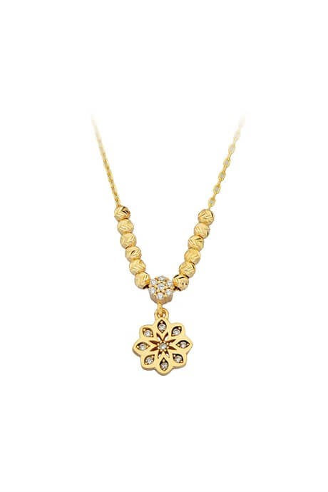 Collar de flores con cuentas Dorica de oro macizo | 14K (585) | 2,15 gramos