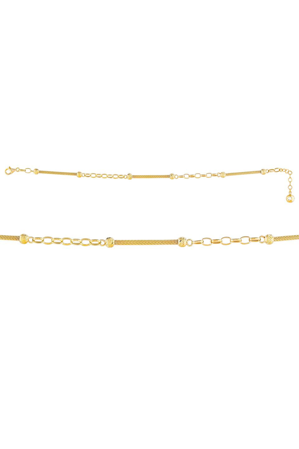 Pulsera de palo con cuentas Dorica de oro macizo