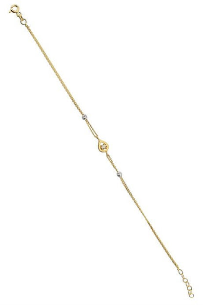 Solid Gold Dorica Beaded Drop Bracelet | 14K (585) | 1.51 gr