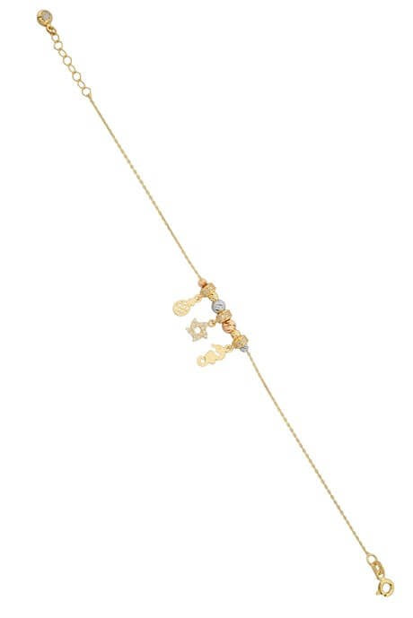 Bracelet porte-bonheur hippocampe perlé Dorica en or massif | 14K (585) | 2,64 grammes