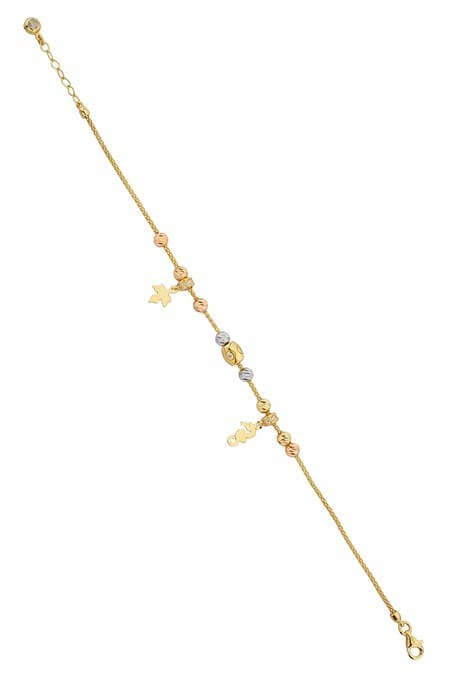 Bracelet hippocampe et feuille de perles Dorica en or massif | 14K (585) | 4,51 grammes