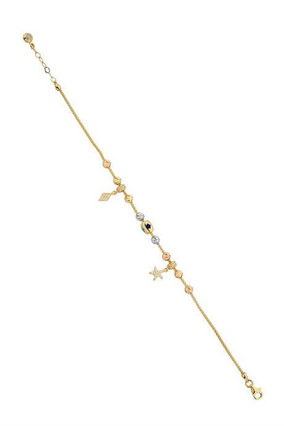 Bracelet étoile de mer en perles Dorica en or massif | 14K (585) | 4,64 grammes