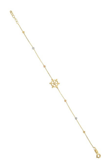 Bracelet de roue perlée Dorica en or massif | 14K (585) | 1,33 g