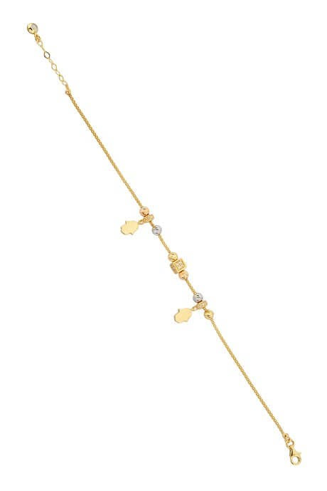 Bracelet main de Fatima (Hamsa) perlé Dorica en or massif | 14K (585) | 4,57 grammes